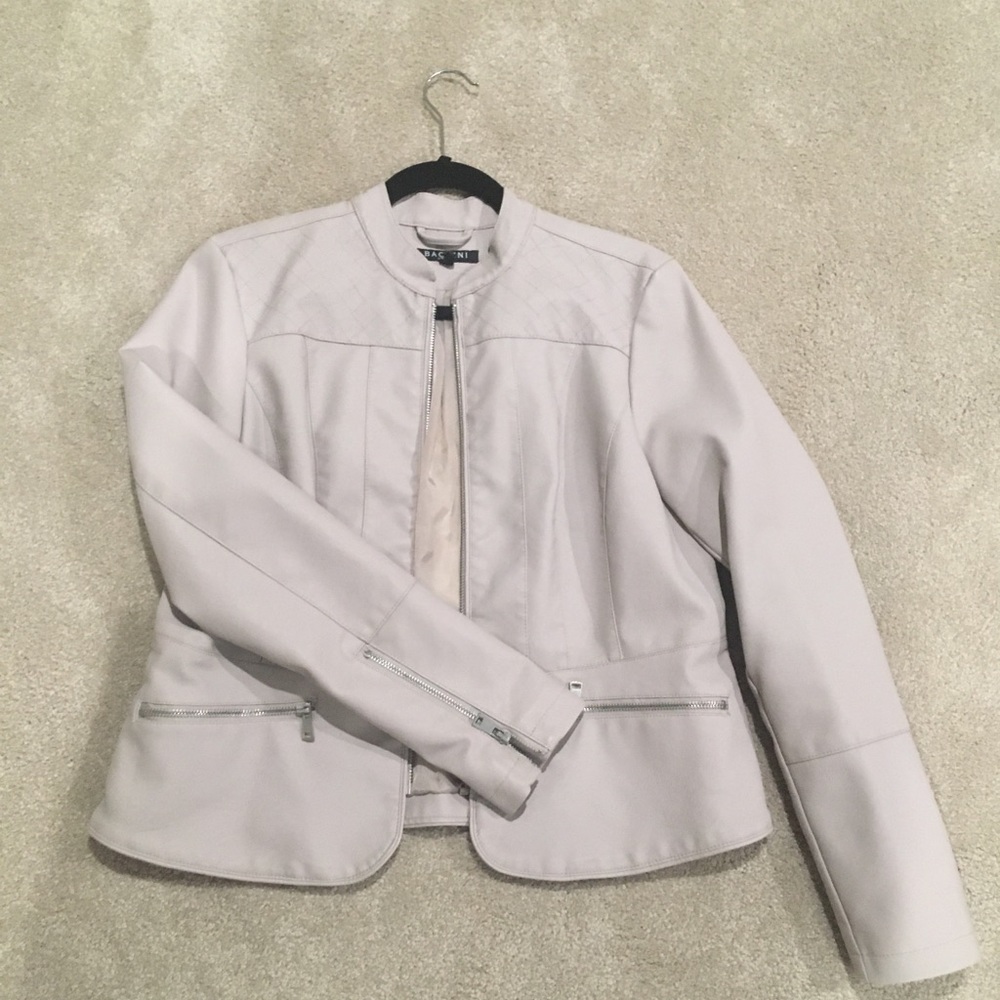 Baccini pleather coat M NWOT